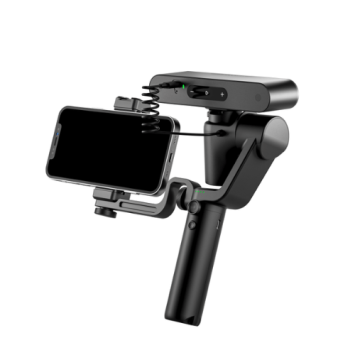 Revopoint Handheld Stabilizer met scanner en telefoon gemonteerd | Bits2Atoms